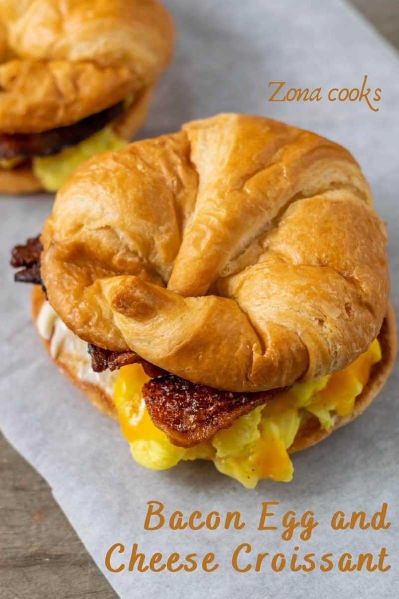 Bacon Egg and Cheese on Croissants.
