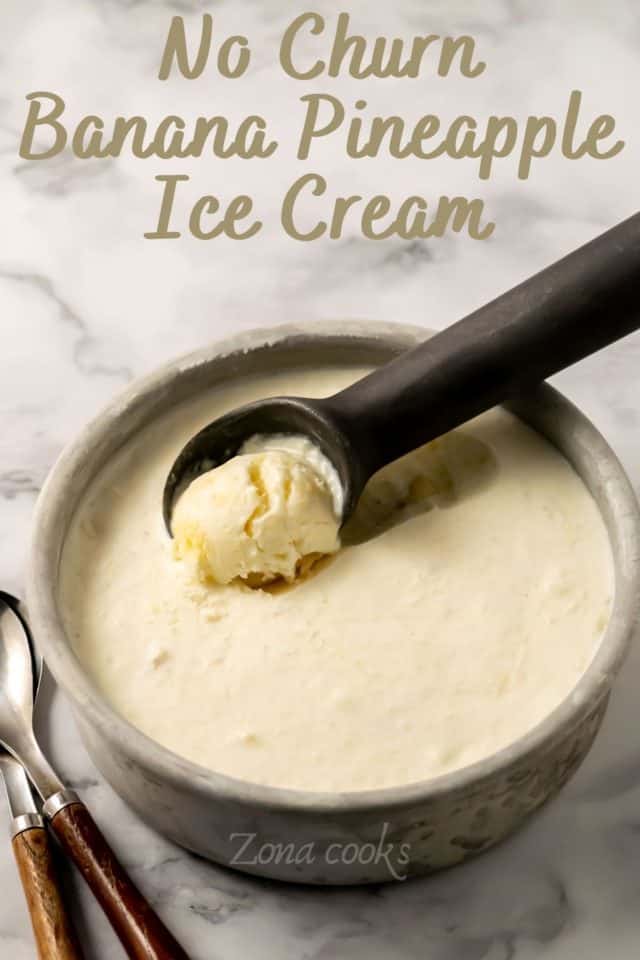 No Churn Banana Ice Cream • Zona Cooks