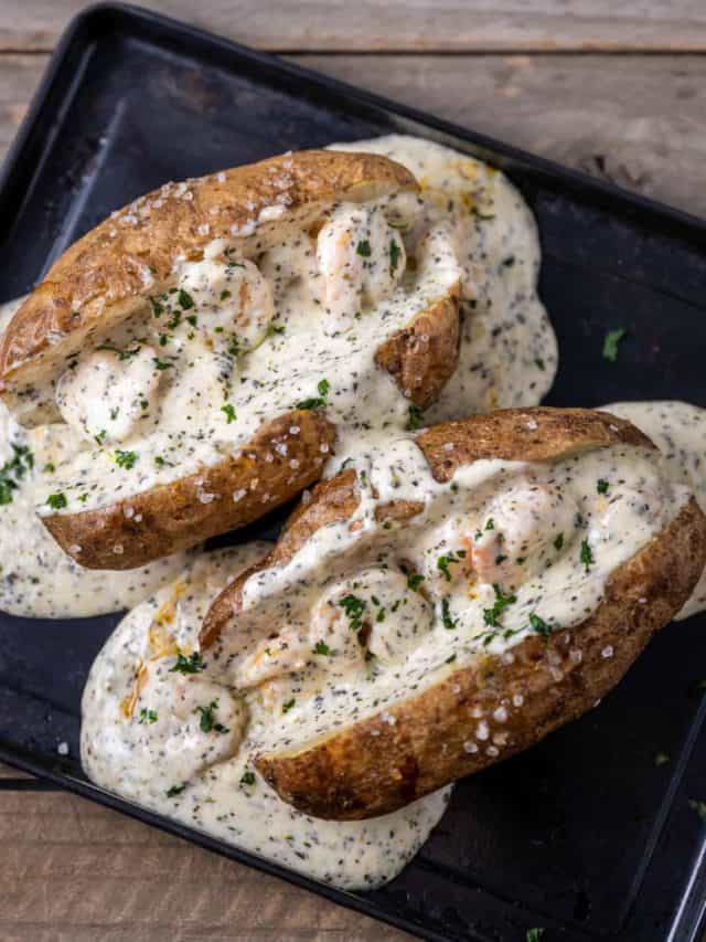 Baked Potatoes with Shrimp