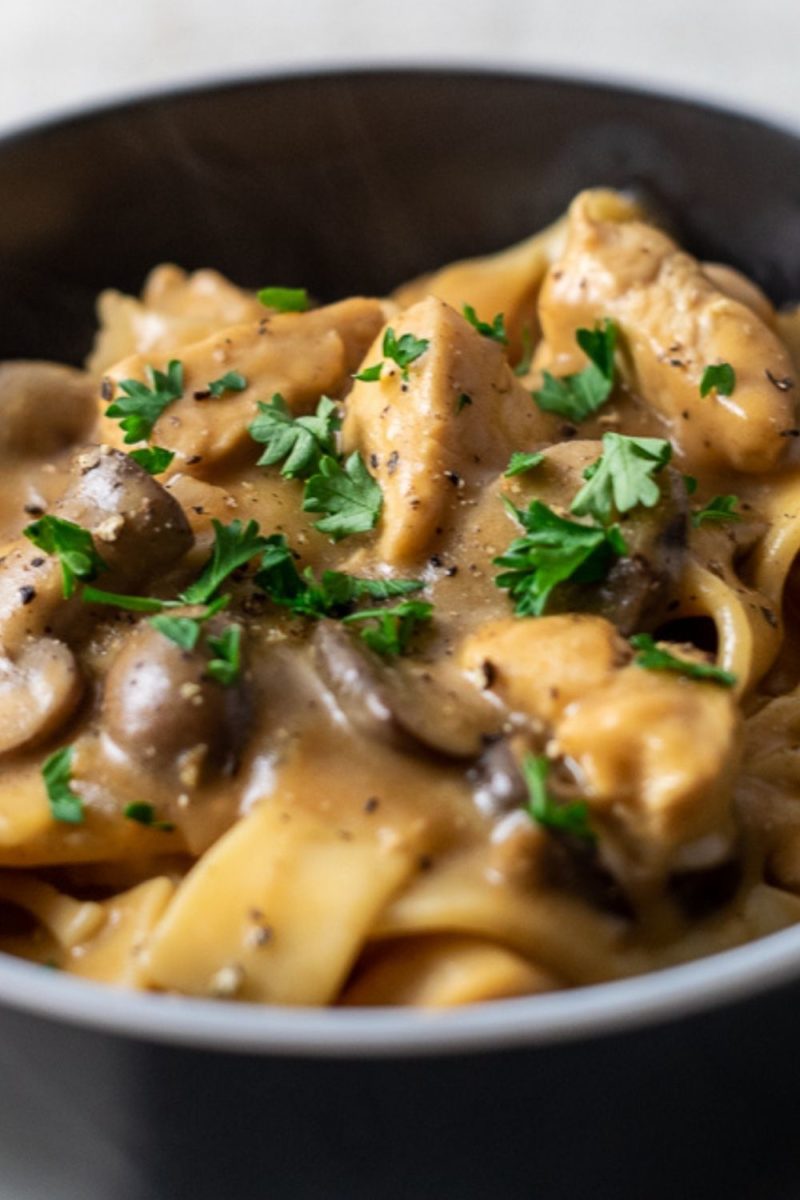 Paprika Chicken Stroganoff in a bowl.