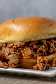 Sloppy Joe Sandwich on a plate.