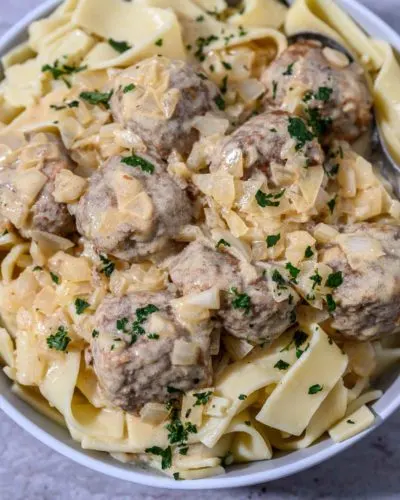 Swedish Meatballs with Egg Noodles