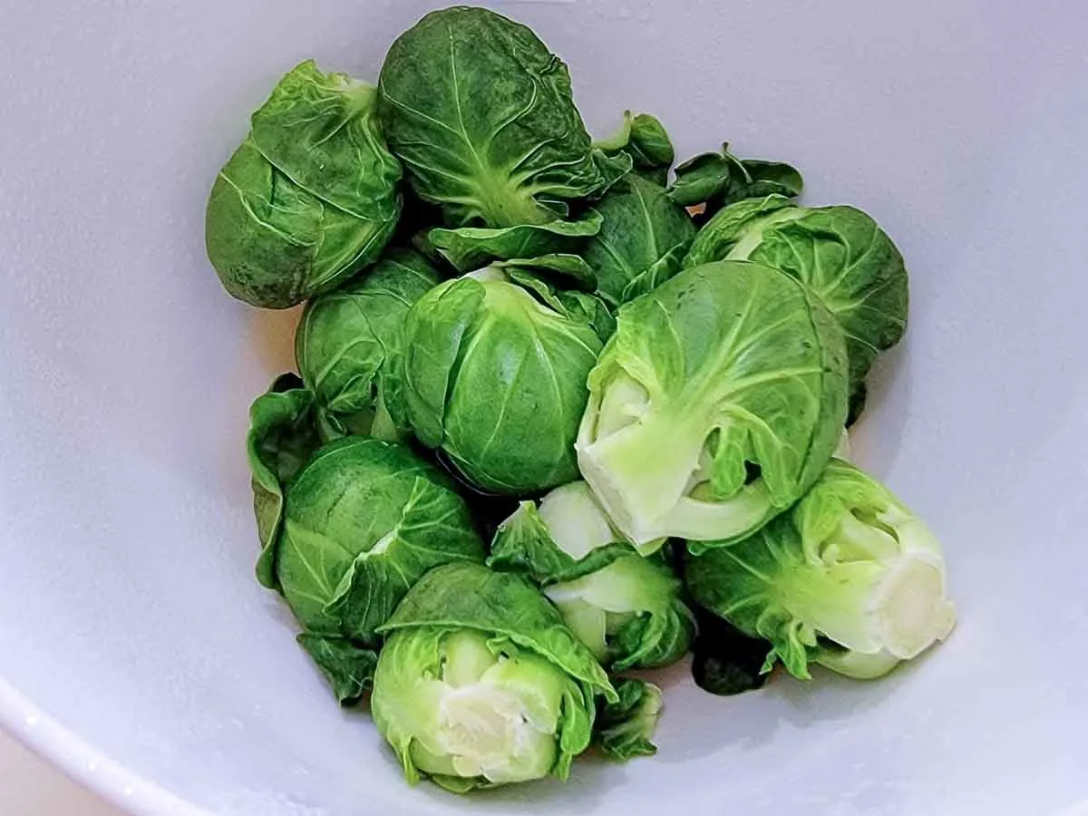 brussel sprouts in a bowl.