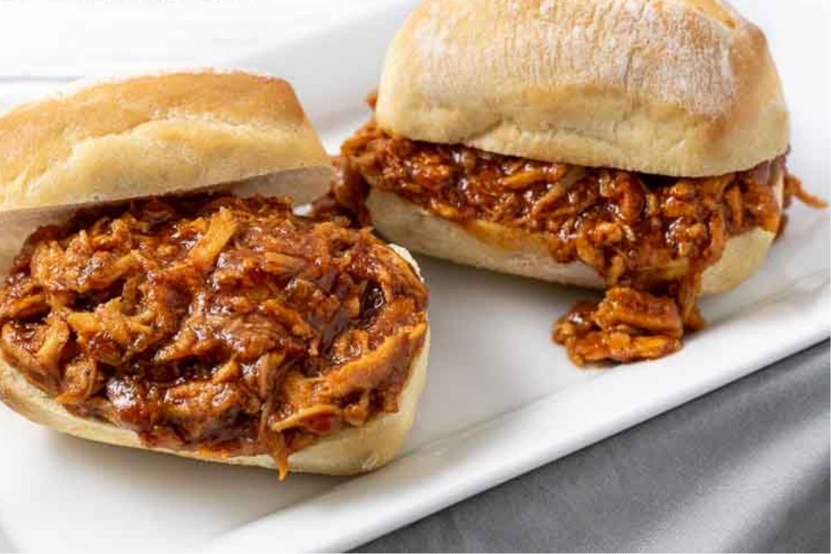 Zesty Italian Dressing Chicken sandwiches on a plate.