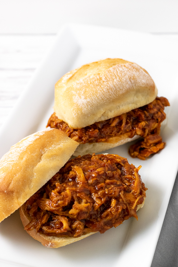 Zesty Italian Chicken sandwiches on a plate.