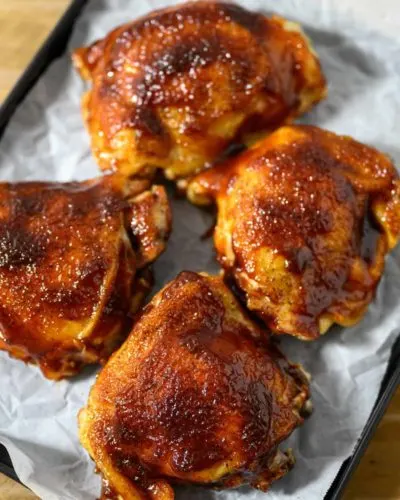 Oven Baked BBQ Chicken Thighs