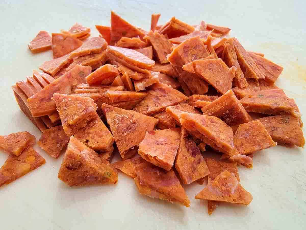 pepperoni chopped into small pieces.