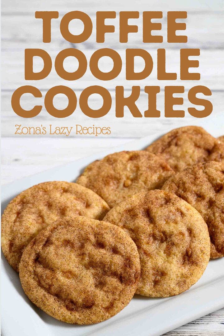 toffee doodle cookies on a plate.