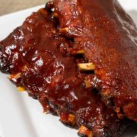 Slow Cooker Baby Back Ribs on a plate.