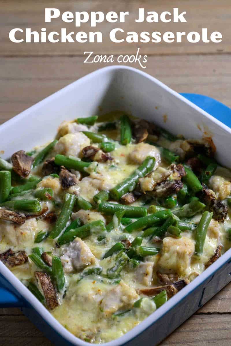 Low Carb Chicken Casserole in a baking dish.