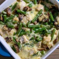 Pepper Jack Chicken in a casserole dish.