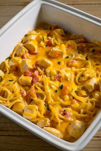 Rotel Chicken Bake.