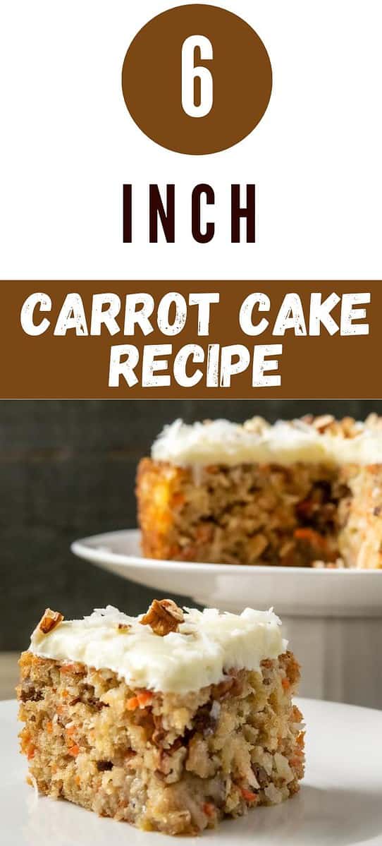 6 Inch Carrot Cake Recipe slice on a plate and the rest on a cake plate.