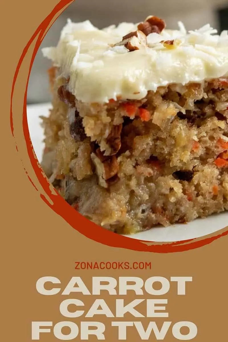 Carrot Cake for Two slice on a plate.