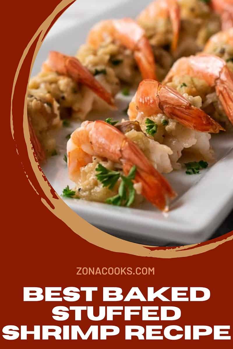 Best Baked Stuffed Shrimp on a plate.