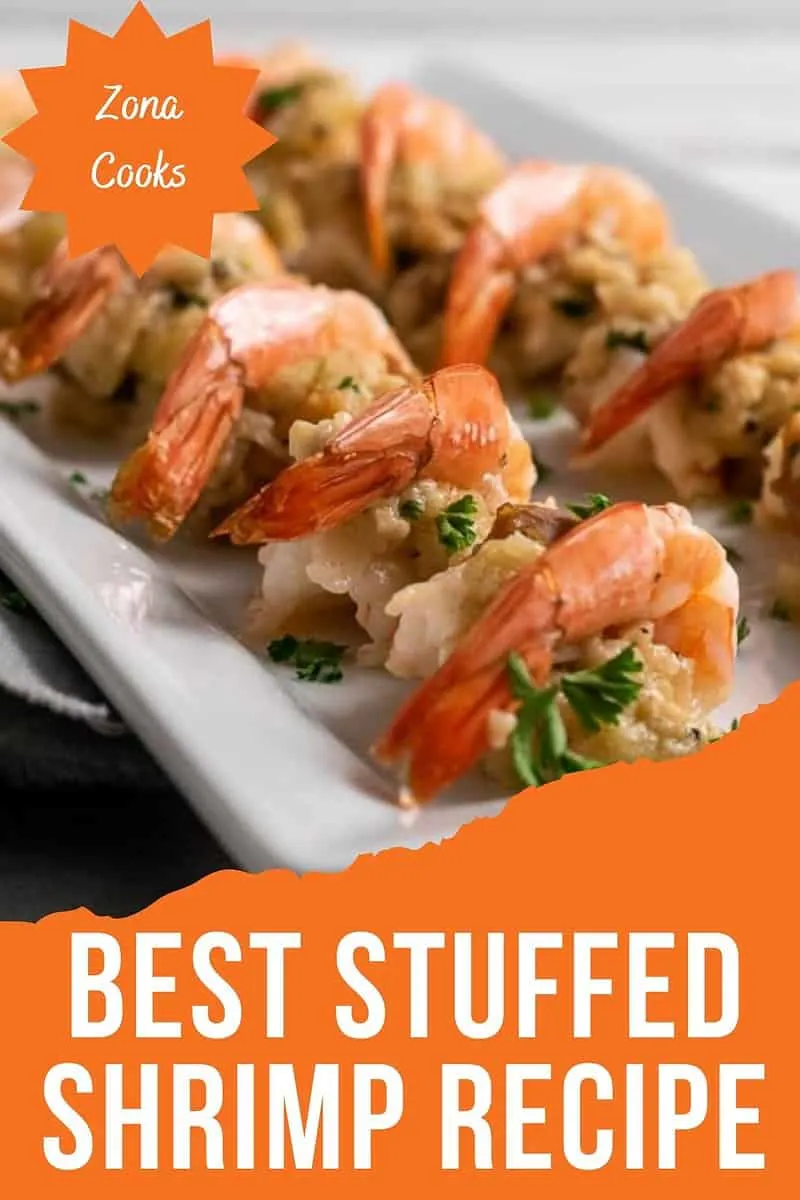 Best Stuffed Shrimp on a plate.