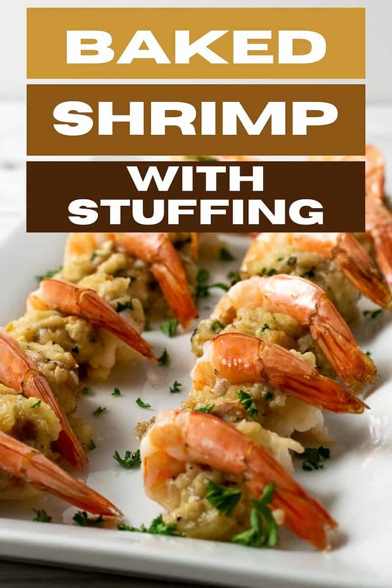 Baked Shrimp with Stuffing on a plate.