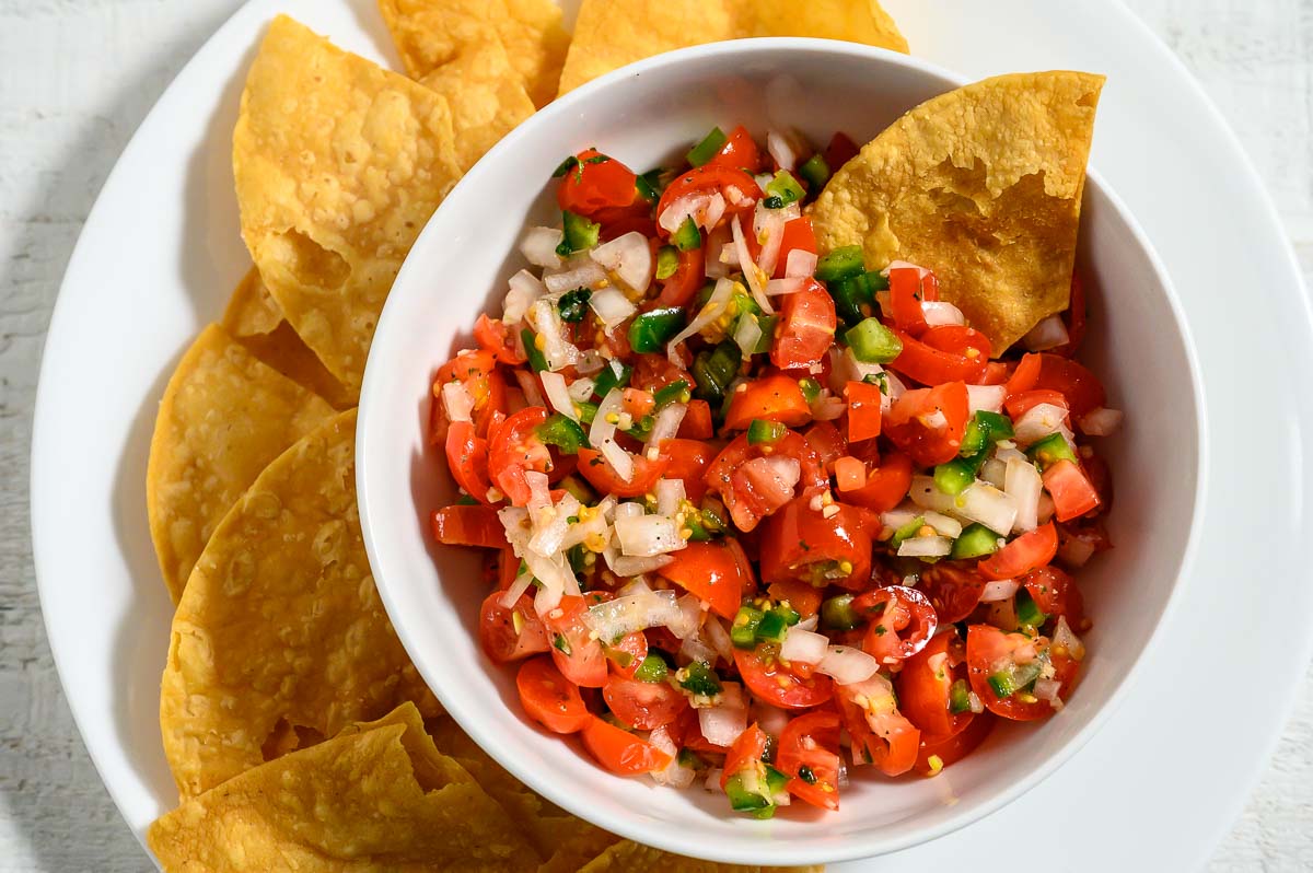 Easy Cherry Tomato Salsa in a bowl.