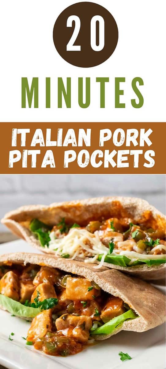 Italian Pork Pita Pockets on a plate.