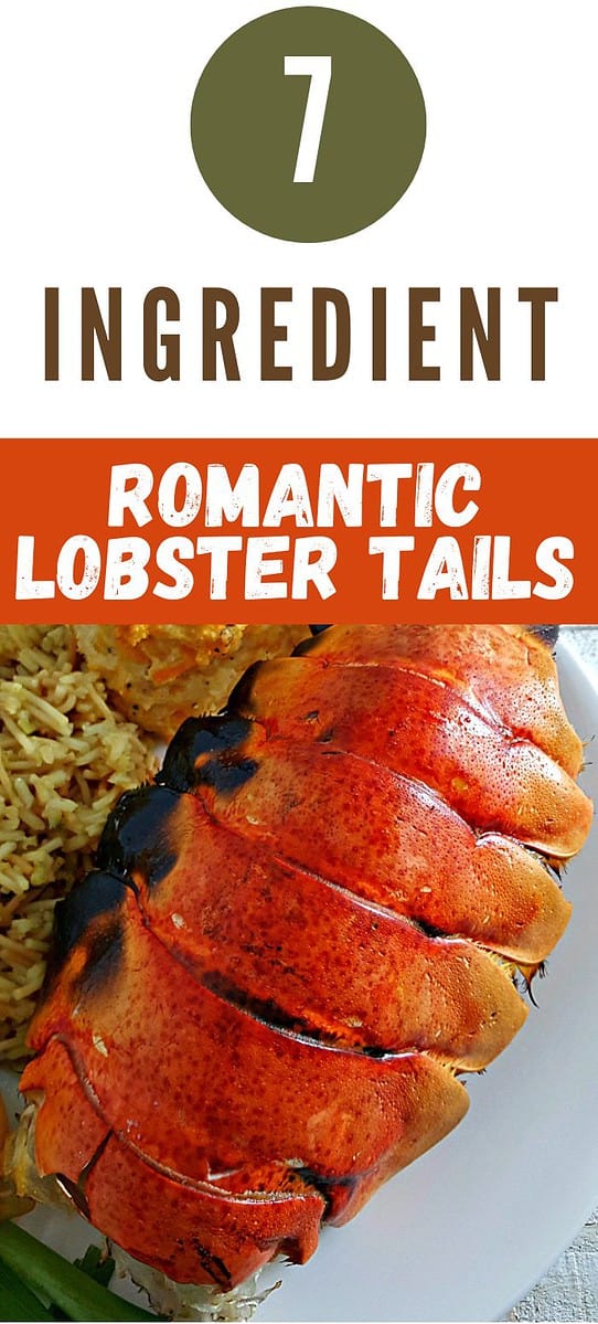 Romantic Lobster Tail on a plate with rice.