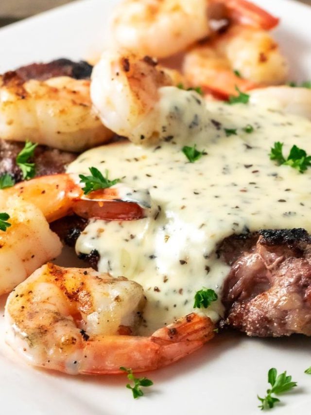 30 Minute Steak and Shrimp Parmesan