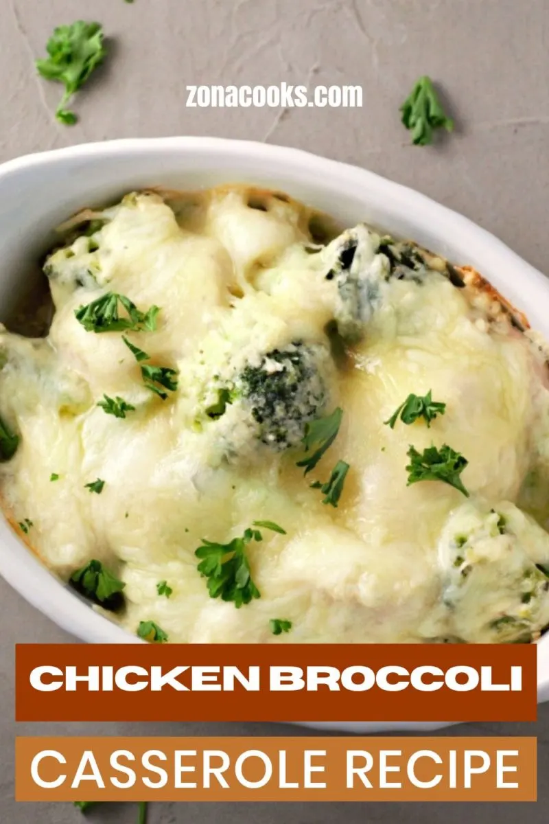 Chicken Broccoli Casserole in a dish.
