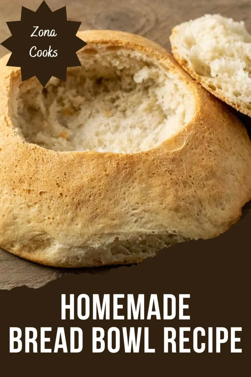 Homemade Bread Bowl on a counter.