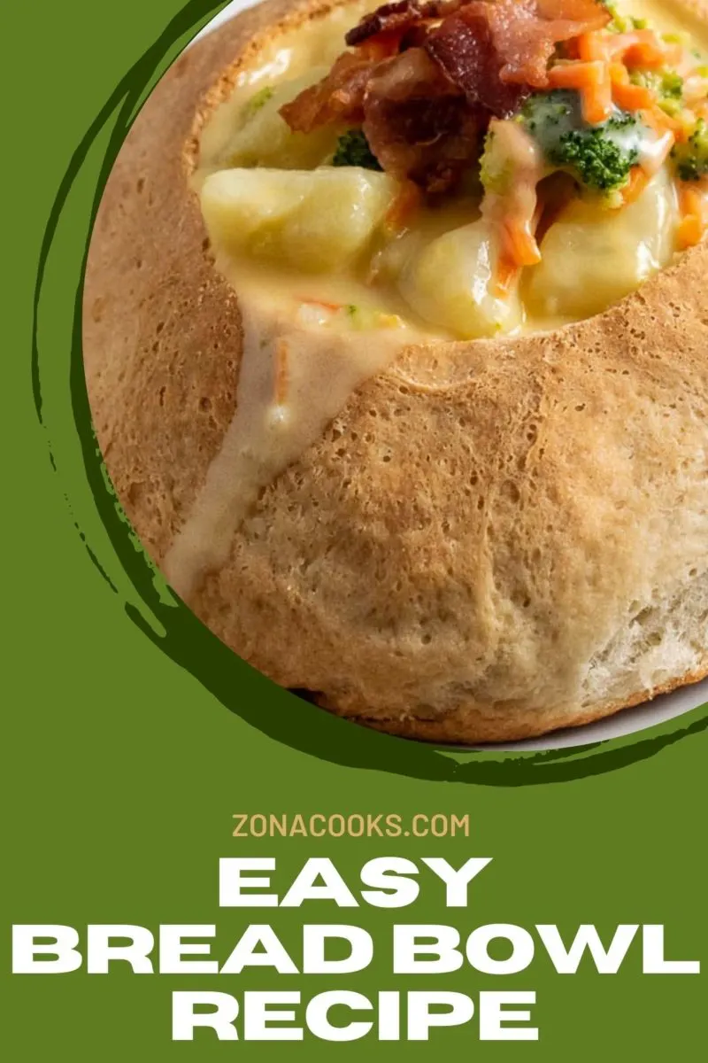Easy Bread Bowl filled with soup.