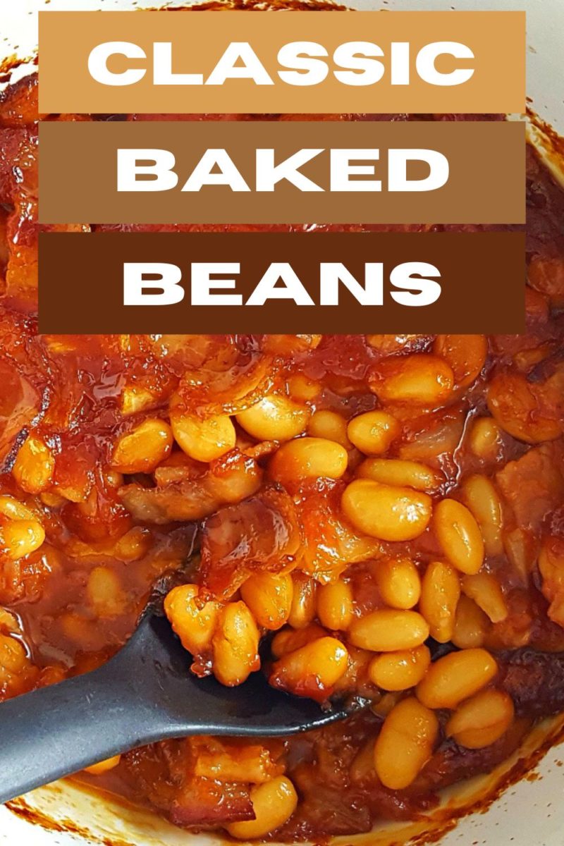 Classic Baked Beans in a baking dish.