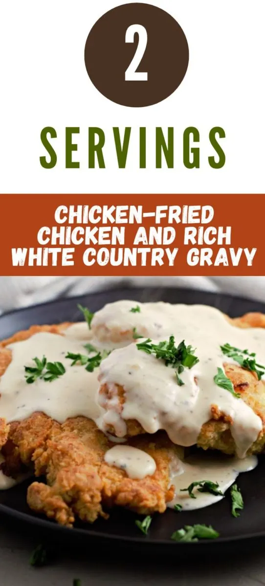Chicken-fried Chicken and Rich White Country Gravy on a plate.
