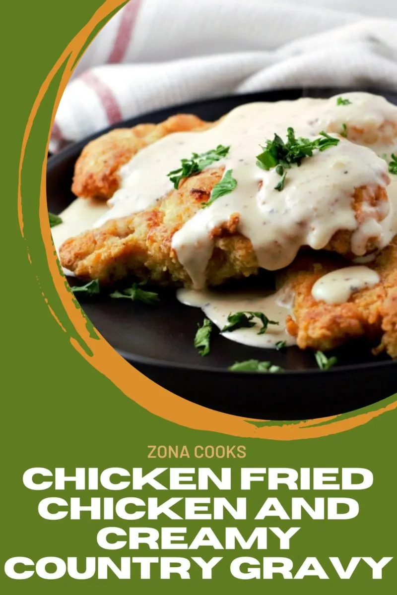 Chicken Fried Chicken and Creamy Country Gravy on a plate.