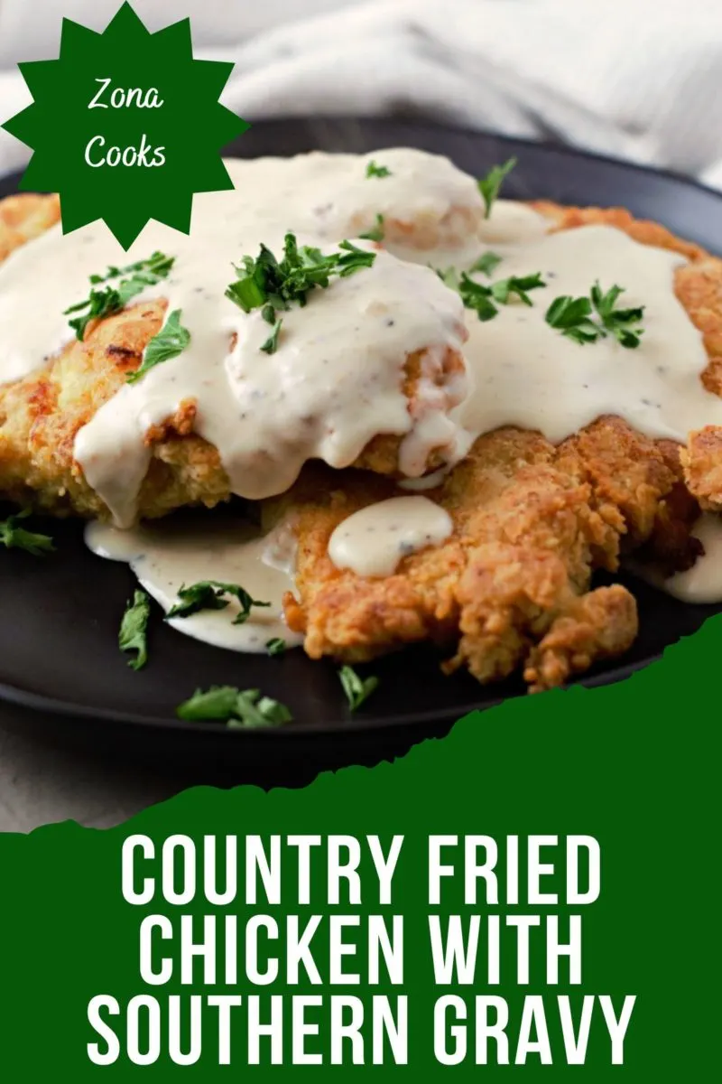 Country Fried Chicken with Southern Gravy on a plate.