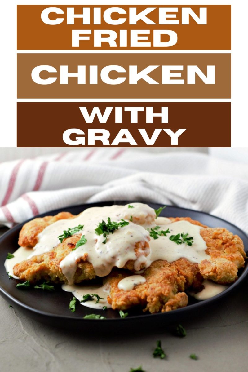 Chicken Fried Chicken with Gravy on a plate.