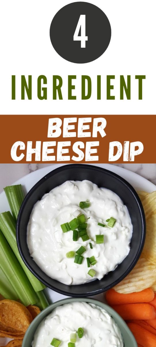 4 Ingredient Beer Cheese Dip in two bowls.