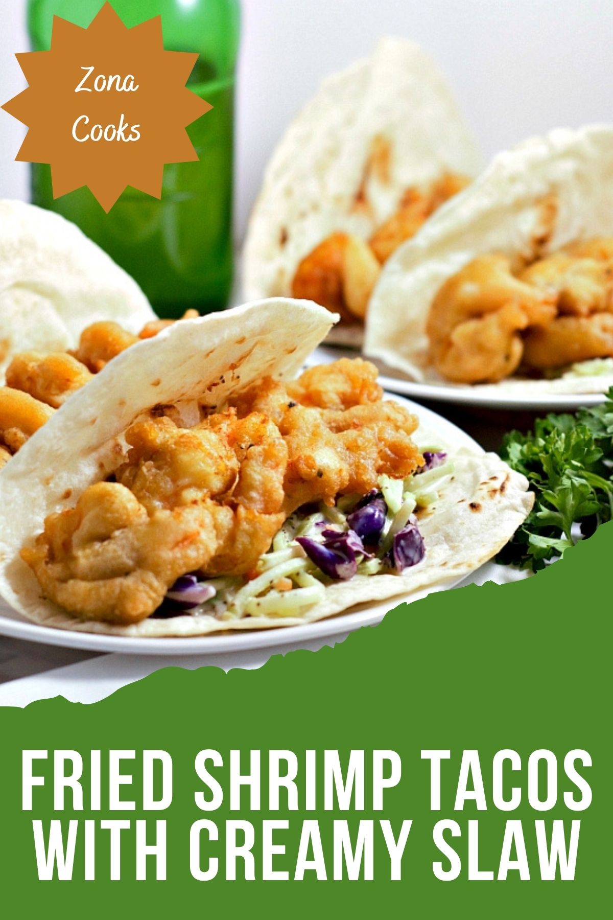 15 Minute Beer Battered Shrimp Tacos with Creamy Coleslaw • Zona Cooks