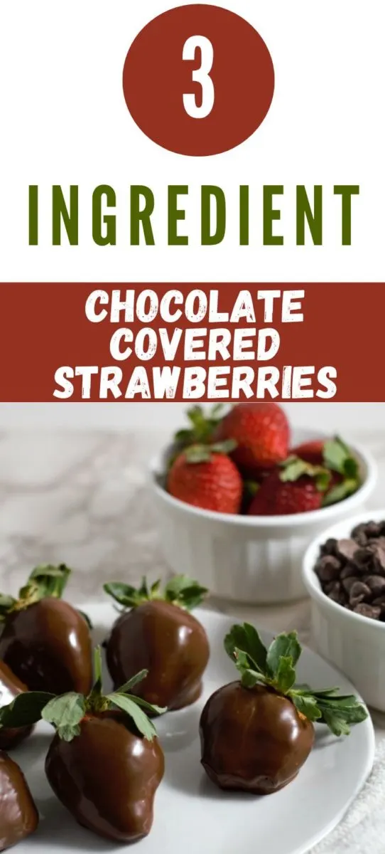 3 Ingredient Chocolate Covered Strawberries on a plate.