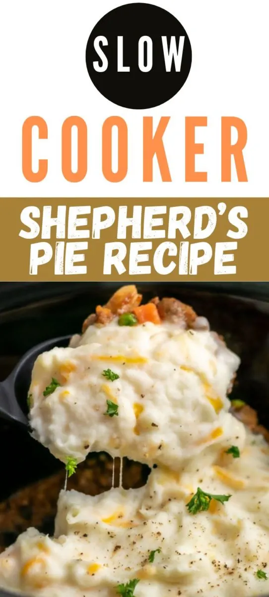 Slow Cooker Shepherd’s Pie Recipe in a crock pot.
