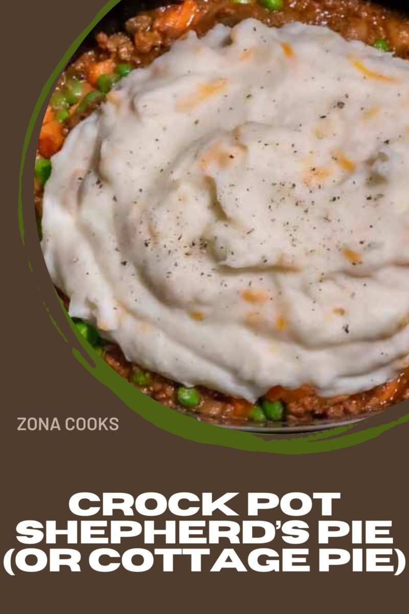 Crock Pot Shepherd’s Pie (or Cottage Pie) in a slow cooker.