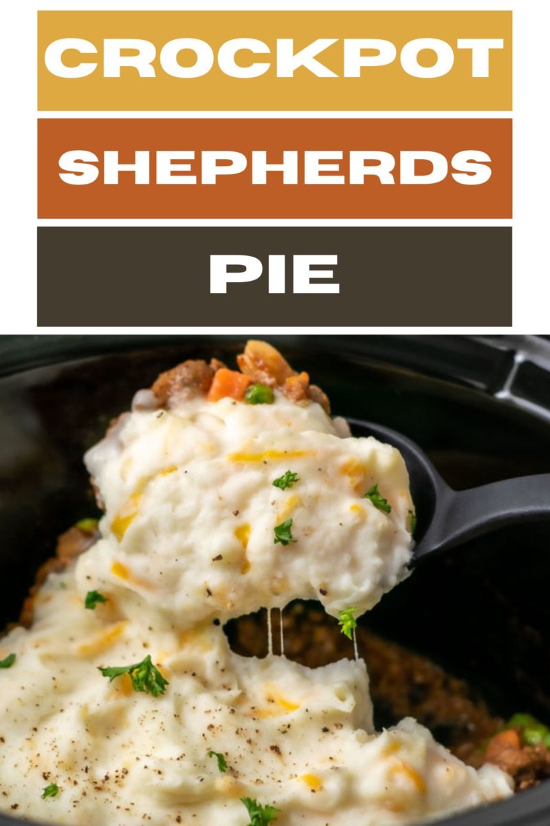 Crockpot Shepherds Pie with a spoon scooping some out.