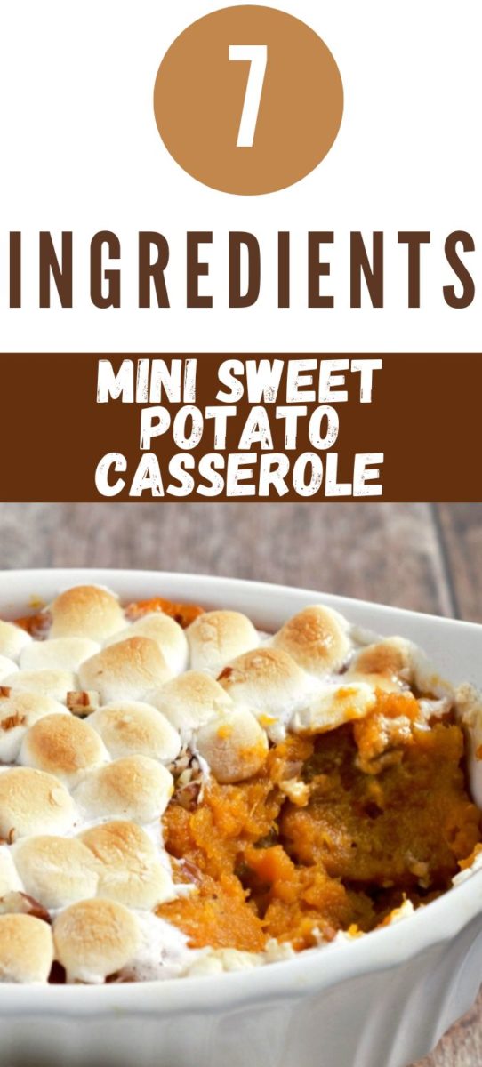 Mini Sweet Potato Casserole in a baking dish.
