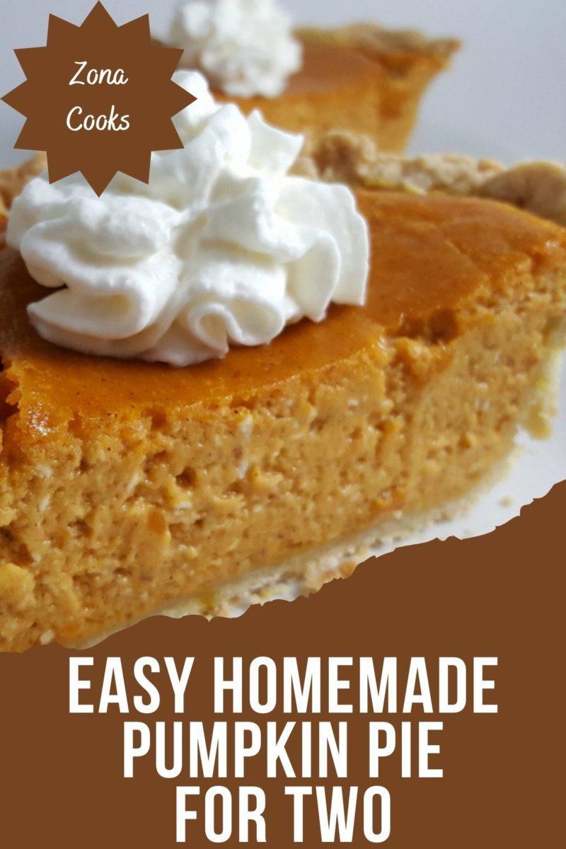 Easy Homemade Pumpkin Pie for Two on two plates.