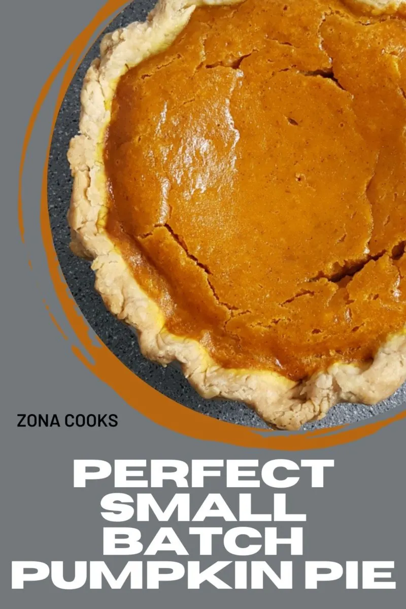 Perfect Small Batch Pumpkin Pie in a pie pan.
