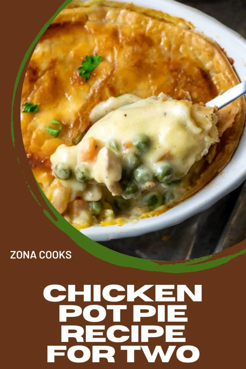 Chicken Pot Pie with a spoon lifting some out.