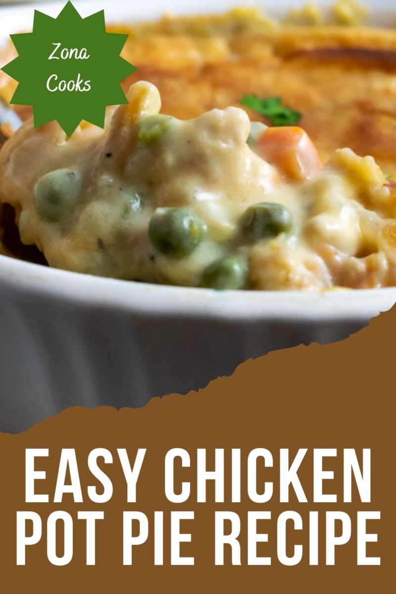 Easy Chicken Pot Pie in a baking dish.