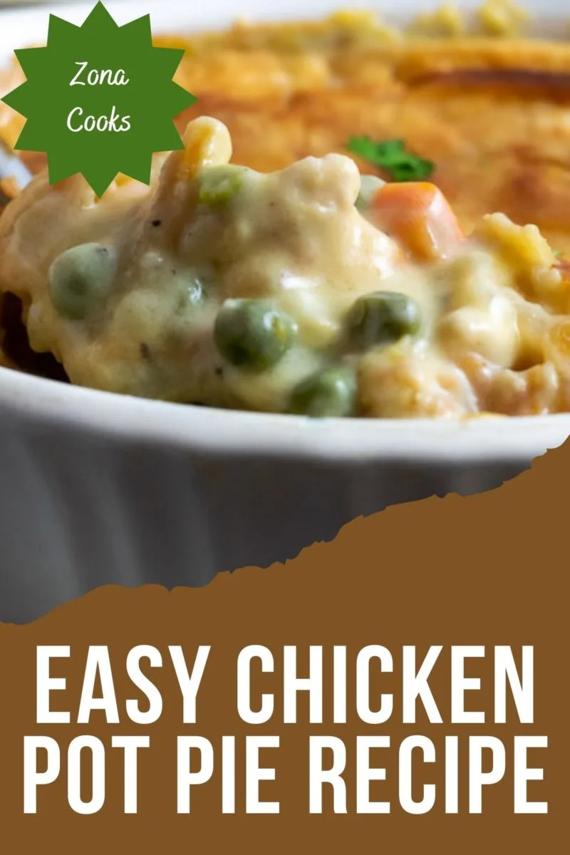 Easy Chicken Pot Pie in a baking dish.