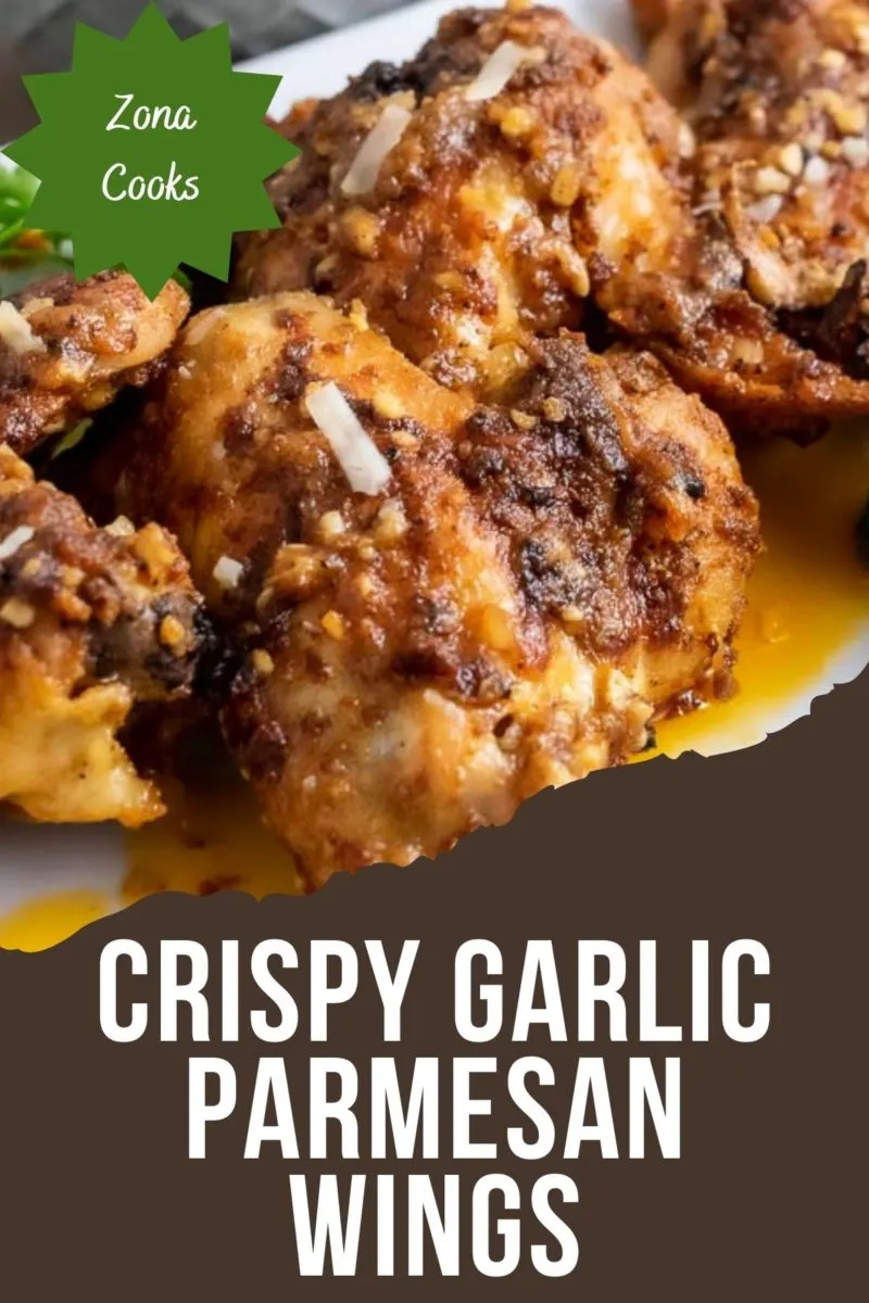 Crispy Garlic Parmesan Wings on a plate.