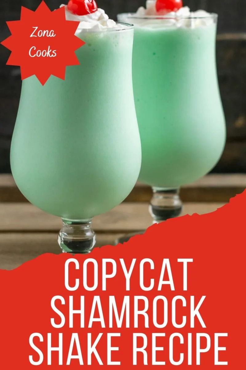 Copycat Shamrock Shake in two tall glasses.