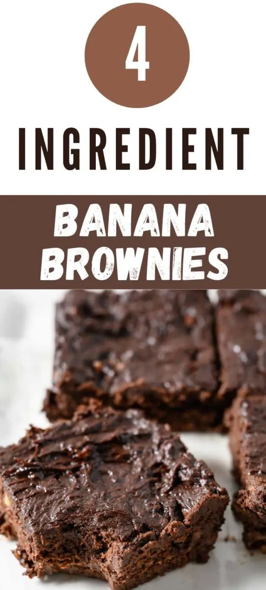 4 Ingredient Banana Brownies on a plate.