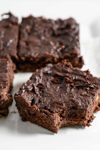 4 Ingredient Banana Brownies on a plate.