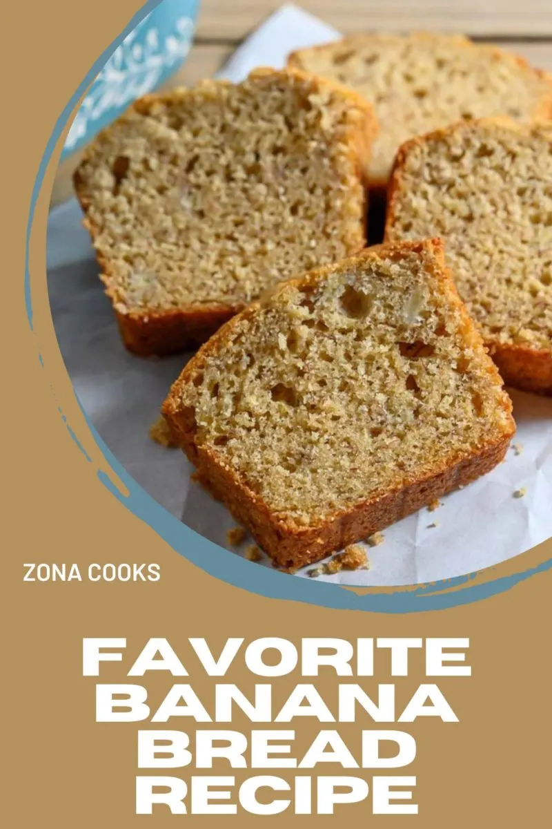 Favorite Banana bread slices on parchment paper.